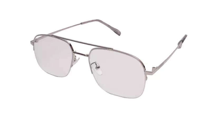 Soigné Unisex Half Rim Rectangular Spectacle Frame.Gray Color Frame-Large