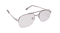 Soigné Unisex Half Rim Rectangular Spectacle Frame.Gray Color Frame-Large