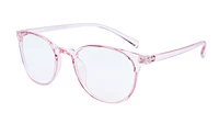 Female Round Medium Spectacle. See Through Pink Color