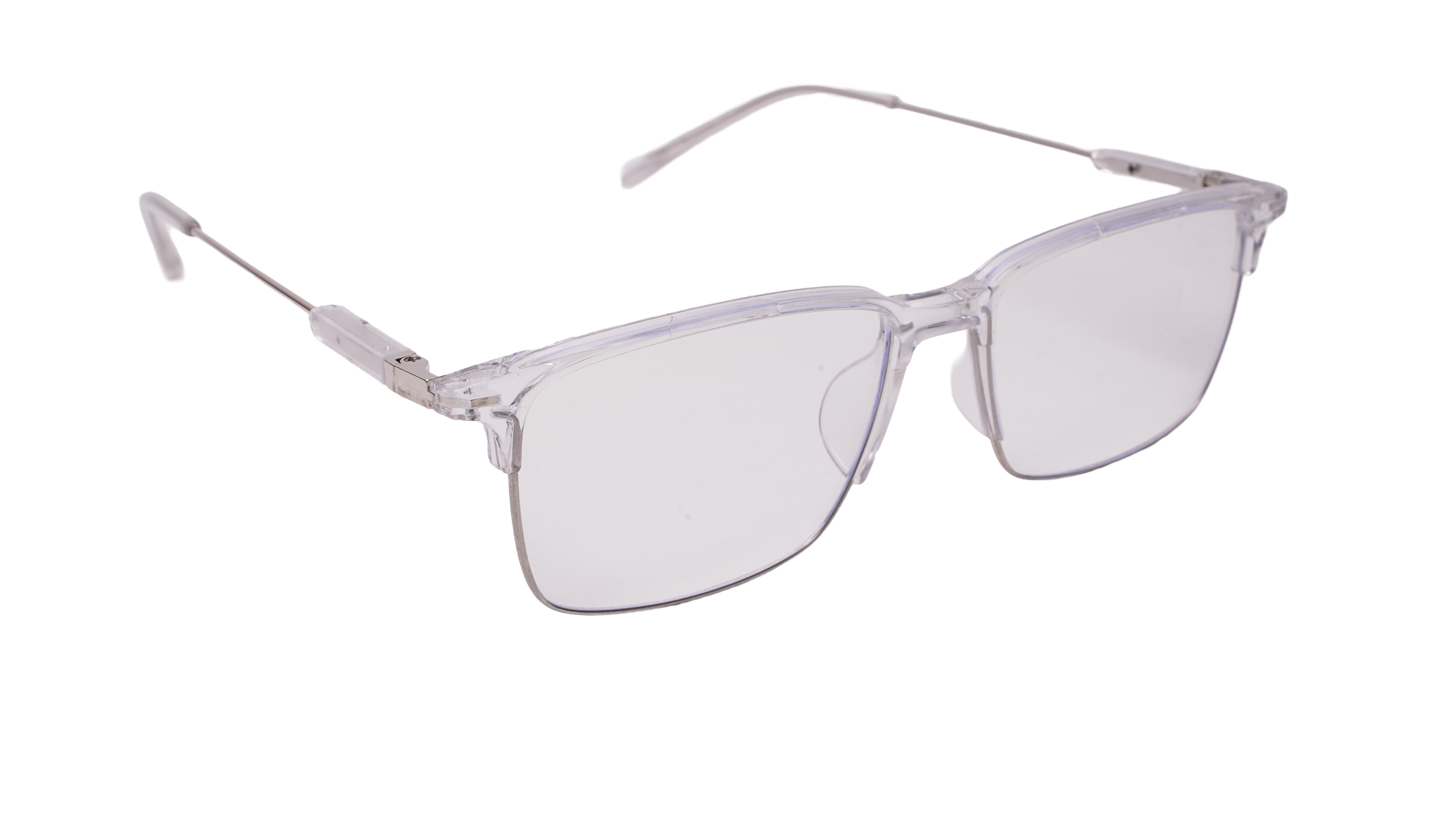 Soigné Unisex Half Rim Rectangular Spectacle Frame.Transparent-Large