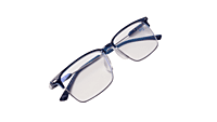 Soigné Unisex Half Rim Rectangular Spectacle Frame.Blue-Large Soigné Unisex Half Rim Rectangular Spectacle Frame.Blue-Large