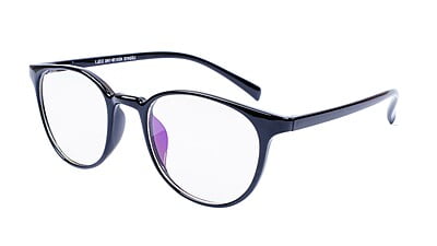 Unisex Medium Full Rim Round Spectacle Frame. Matte Black