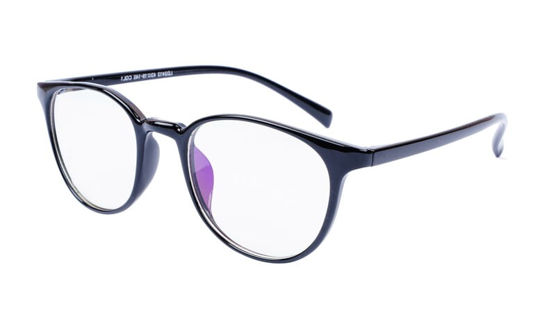 Unisex Medium Full Rim Round Spectacle Frame. Matte Black