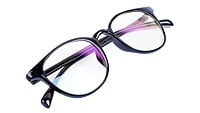 Unisex Medium Full Rim Round Spectacle Frame. Matte Black
