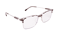 Soigné Unisex Half Rim Rectangular Spectacle Frame.Brown&Transparent-Large