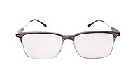 Soigné Unisex Half Rim Rectangular Spectacle Frame.Gray-Large