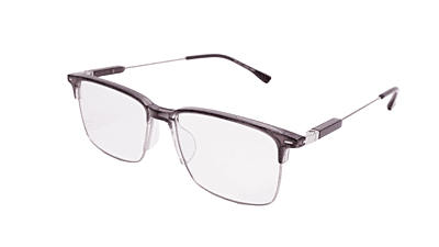 Soigné Unisex Half Rim Rectangular Spectacle Frame.Gray-Large