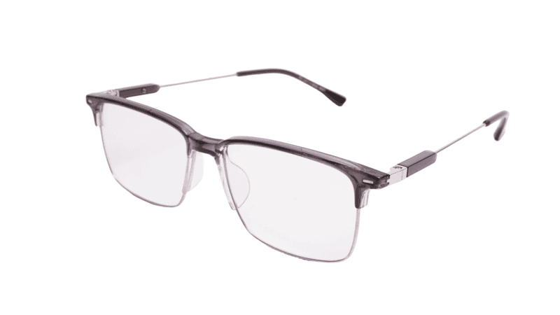 Soigné Unisex Half Rim Rectangular Spectacle Frame.Gray-Large