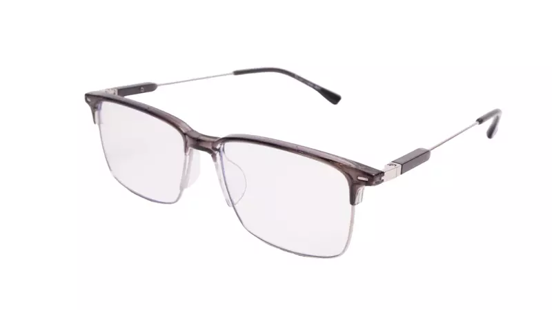 Soigné Unisex Half Rim Rectangular Spectacle Frame.Gray-Large