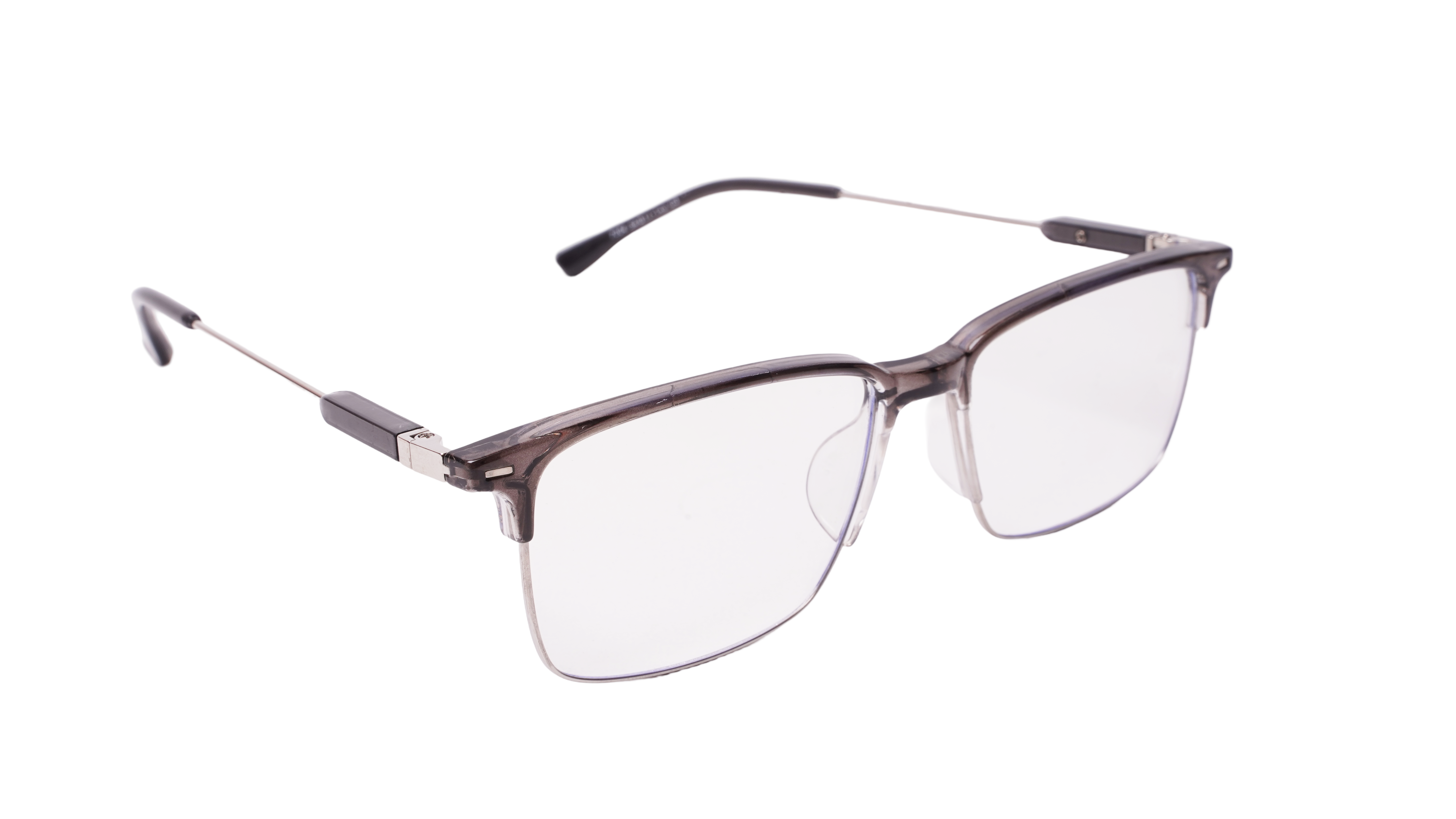 Soigné Unisex Half Rim Rectangular Spectacle Frame.Gray-Large