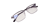 Soigné Unisex Half Rim Rectangular Spectacle Frame.Gray-Large Soigné Unisex Half Rim Rectangular Spectacle Frame.Gray-Large