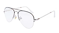 Unisex Medium Half Rim Aviator Spectacle Frame. Silver&Black Color