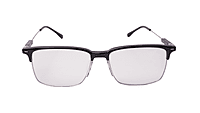 Soigné Unisex Half Rim Rectangular Spectacle Frame.Black-Large Soigné Unisex Half Rim Rectangular Spectacle Frame.Black-Large