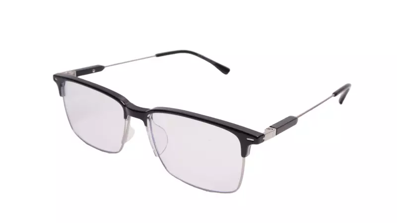 Soigné Unisex Half Rim Rectangular Spectacle Frame.Black-Large