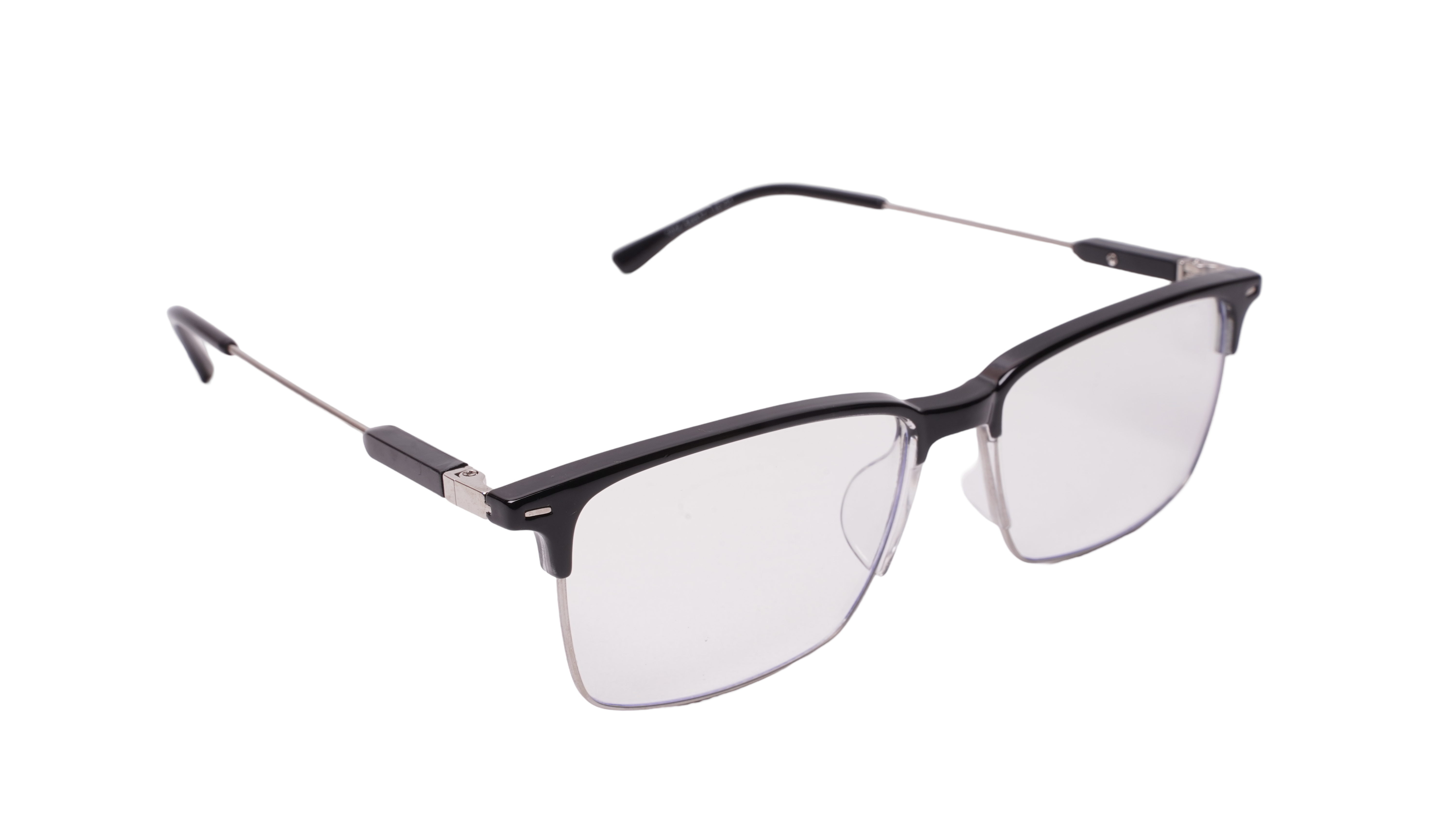 Soigné Unisex Half Rim Rectangular Spectacle Frame.Black-Large