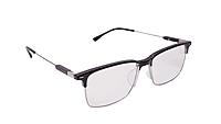 Soigné Unisex Half Rim Rectangular Spectacle Frame.Black-Large Soigné Unisex Half Rim Rectangular Spectacle Frame.Black-Large