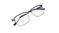 Soigné Unisex Half Rim Rectangular Spectacle Frame.Black-Large Soigné Unisex Half Rim Rectangular Spectacle Frame.Black-Large