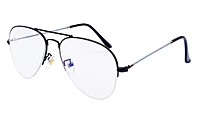 Unisex Medium Half Rim Aviator Spectacle Frame. Black Color