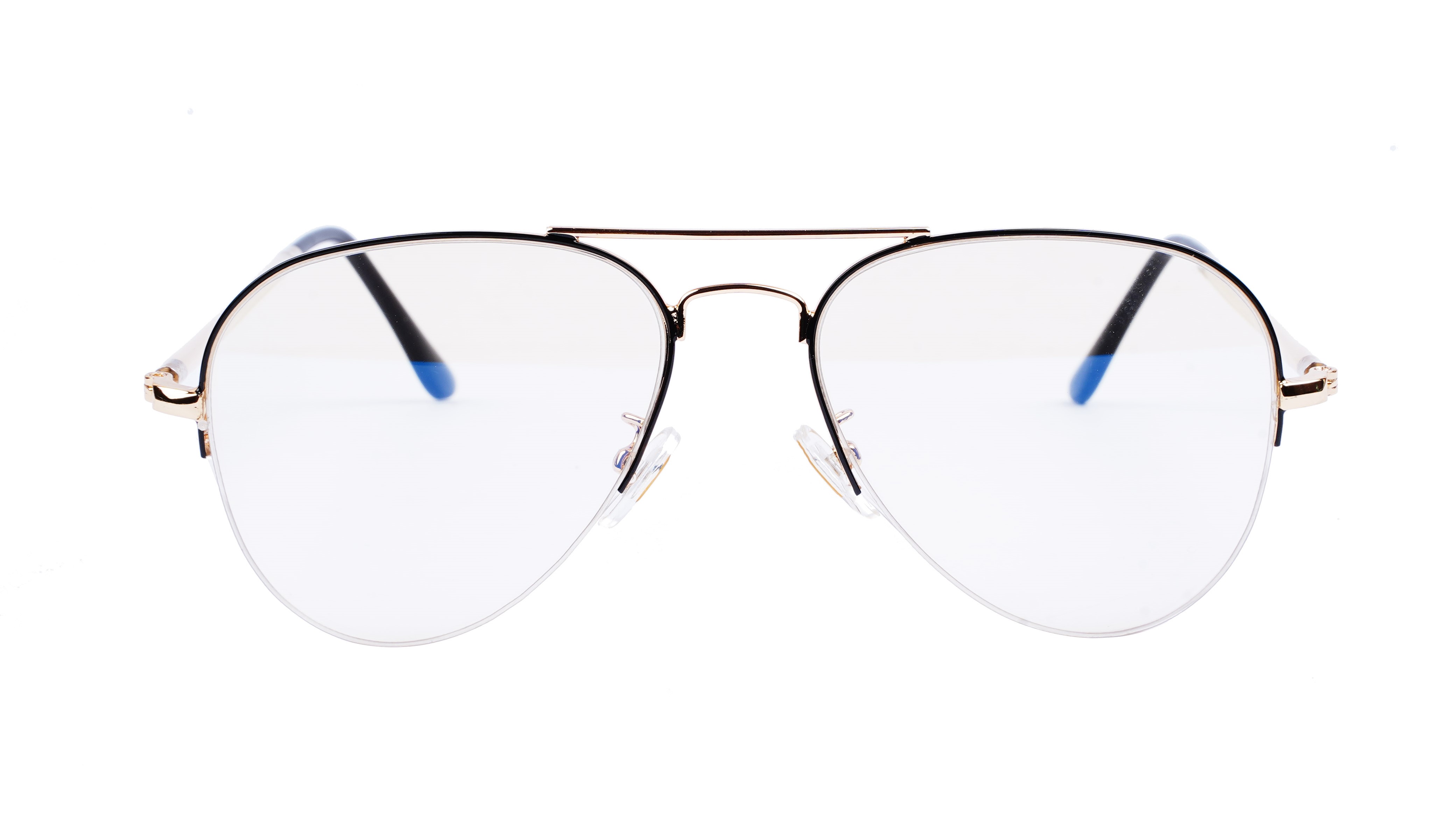 Unisex Medium Half Rim Aviator Spectacle Frame. Golden&Black Color