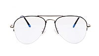 Unisex Medium Half Rim Aviator Spectacle Frame. Golden&Black Color