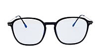 Unisex Large Square Spectacle Frame. Glossy Black Frame