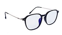 Unisex Large Square Spectacle Frame. Glossy Black Frame