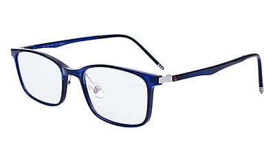 Unisex Medium Rectangular Spectacle Frame. Dark Blue Rim