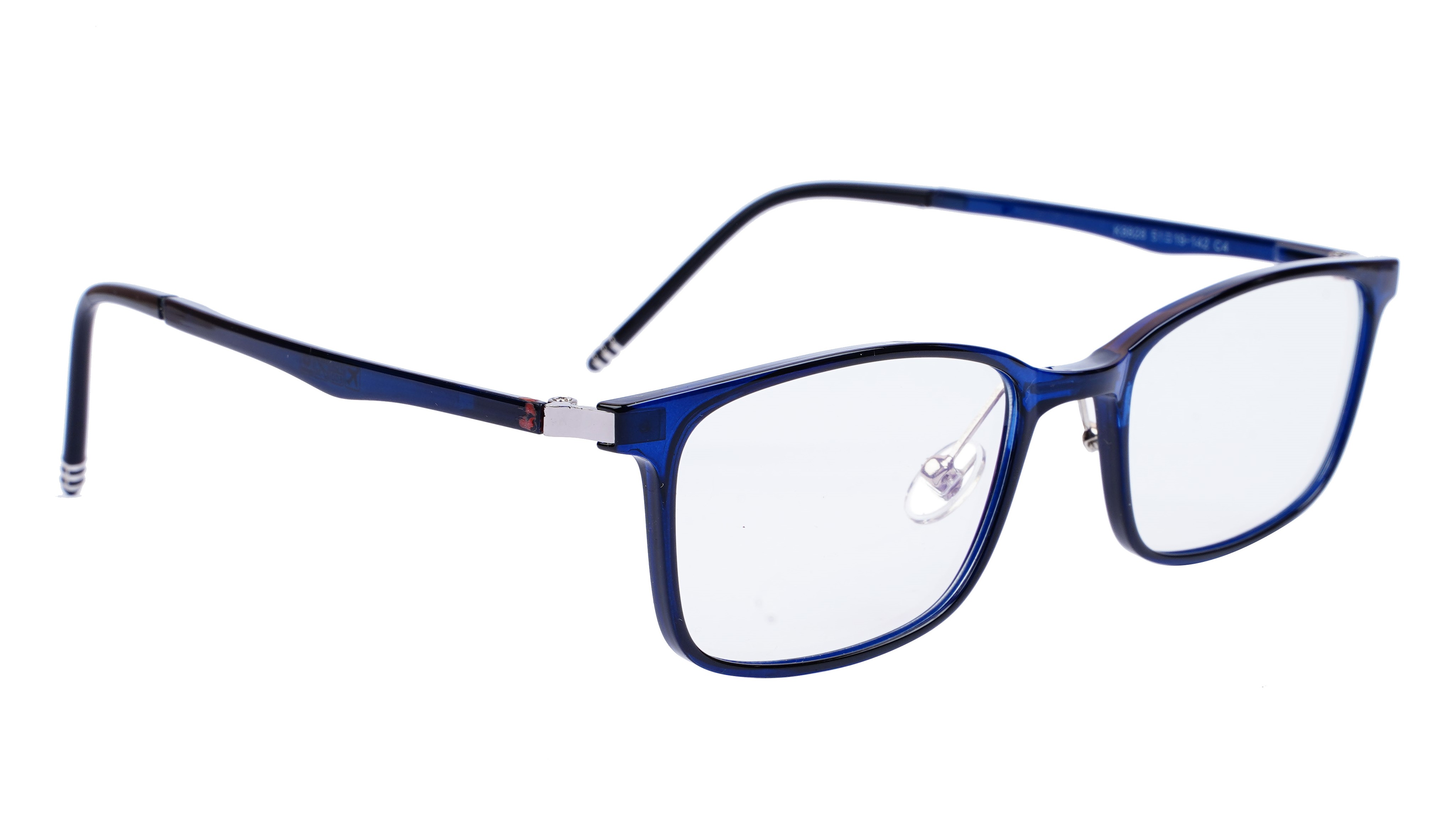 Unisex Medium Rectangular Spectacle Frame. Dark Blue Rim