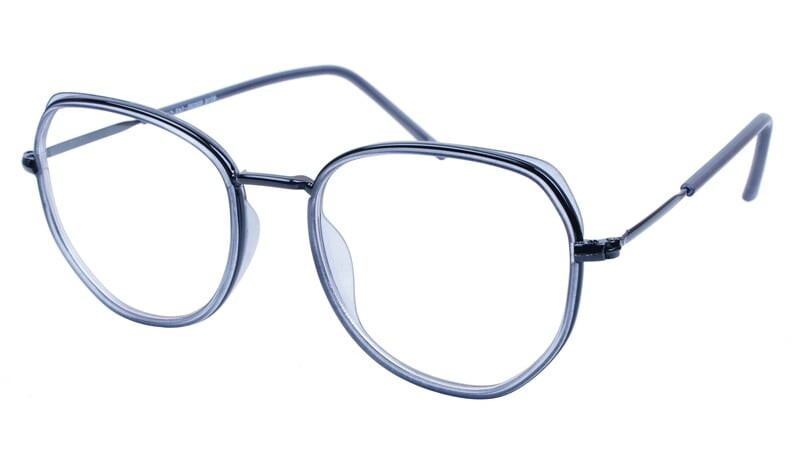 Unisex Large Pentagon Spectacle Frame. Grey Color Composite Frame. Unisex Large Pentagon Spectacle Frame. Grey Color Composite Frame.