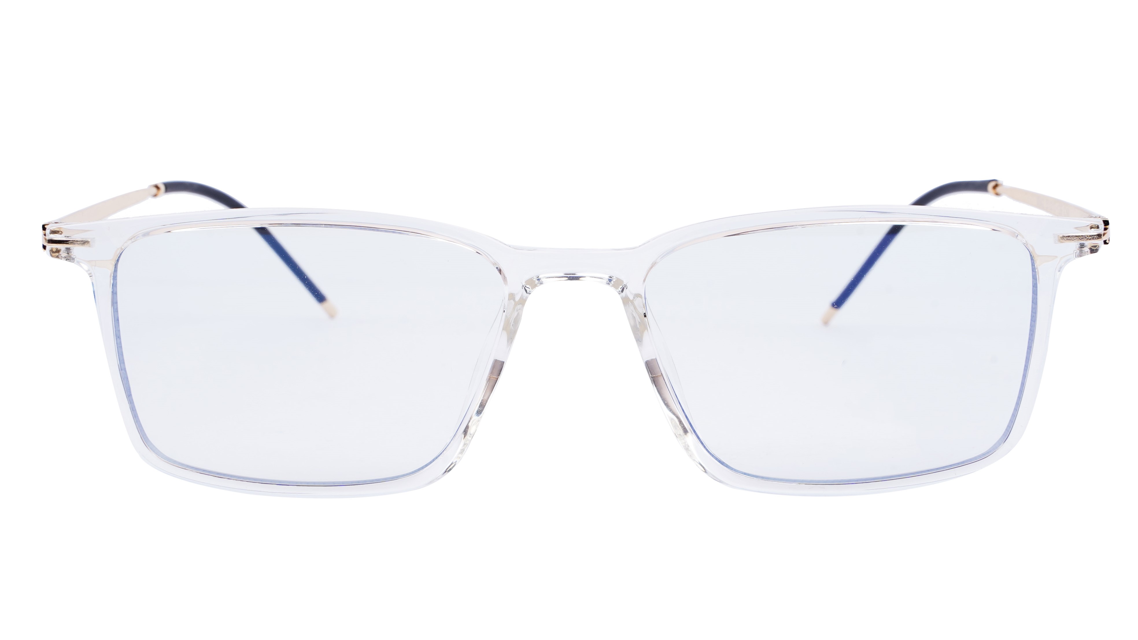 Unisex Large Rectangular Spectacle Frame. Transparent Rim