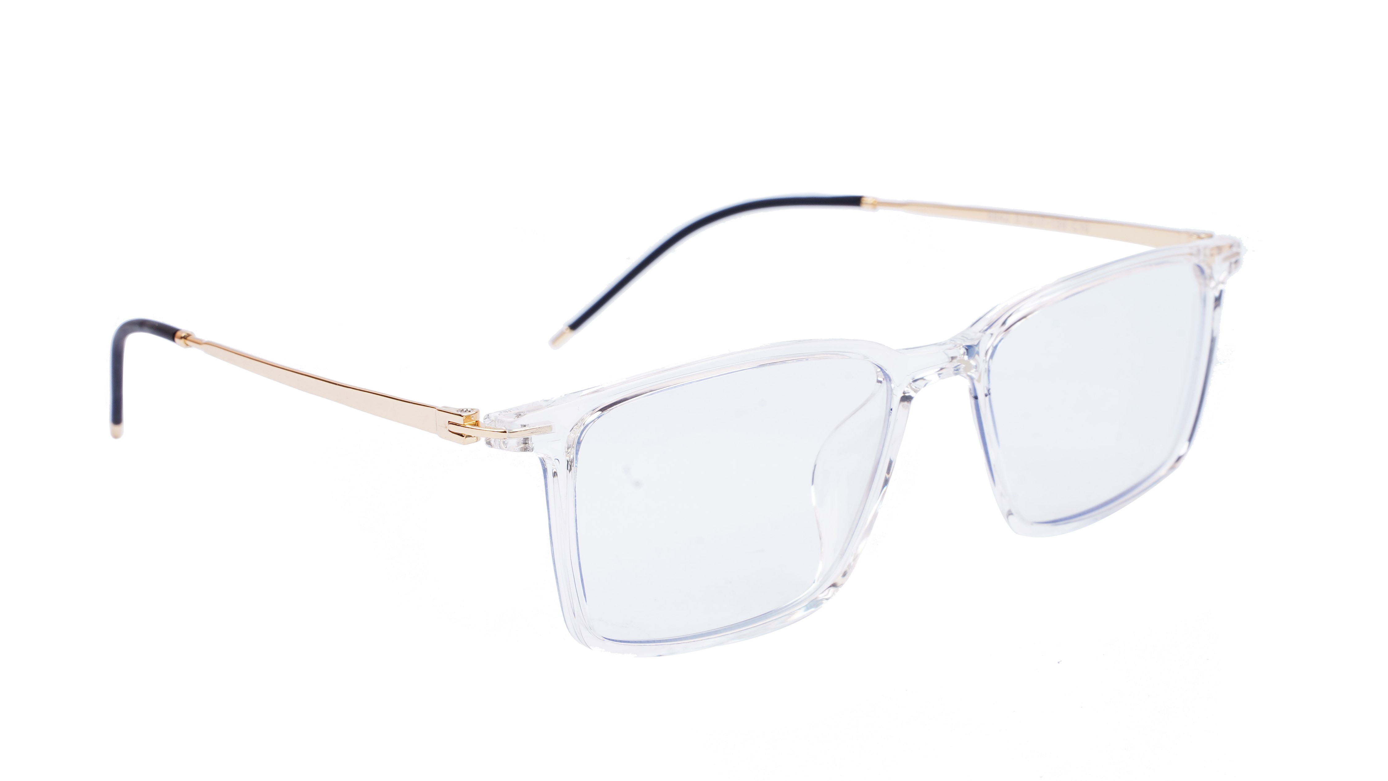 Unisex Large Rectangular Spectacle Frame. Transparent Rim