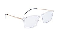 Unisex Large Rectangular Spectacle Frame. Transparent Rim Unisex Large Rectangular Spectacle Frame. Transparent Rim
