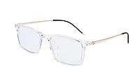 Unisex Large Rectangular Spectacle Frame. Transparent Rim