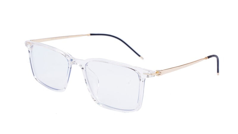 Unisex Large Rectangular Spectacle Frame. Transparent Rim Unisex Large Rectangular Spectacle Frame. Transparent Rim