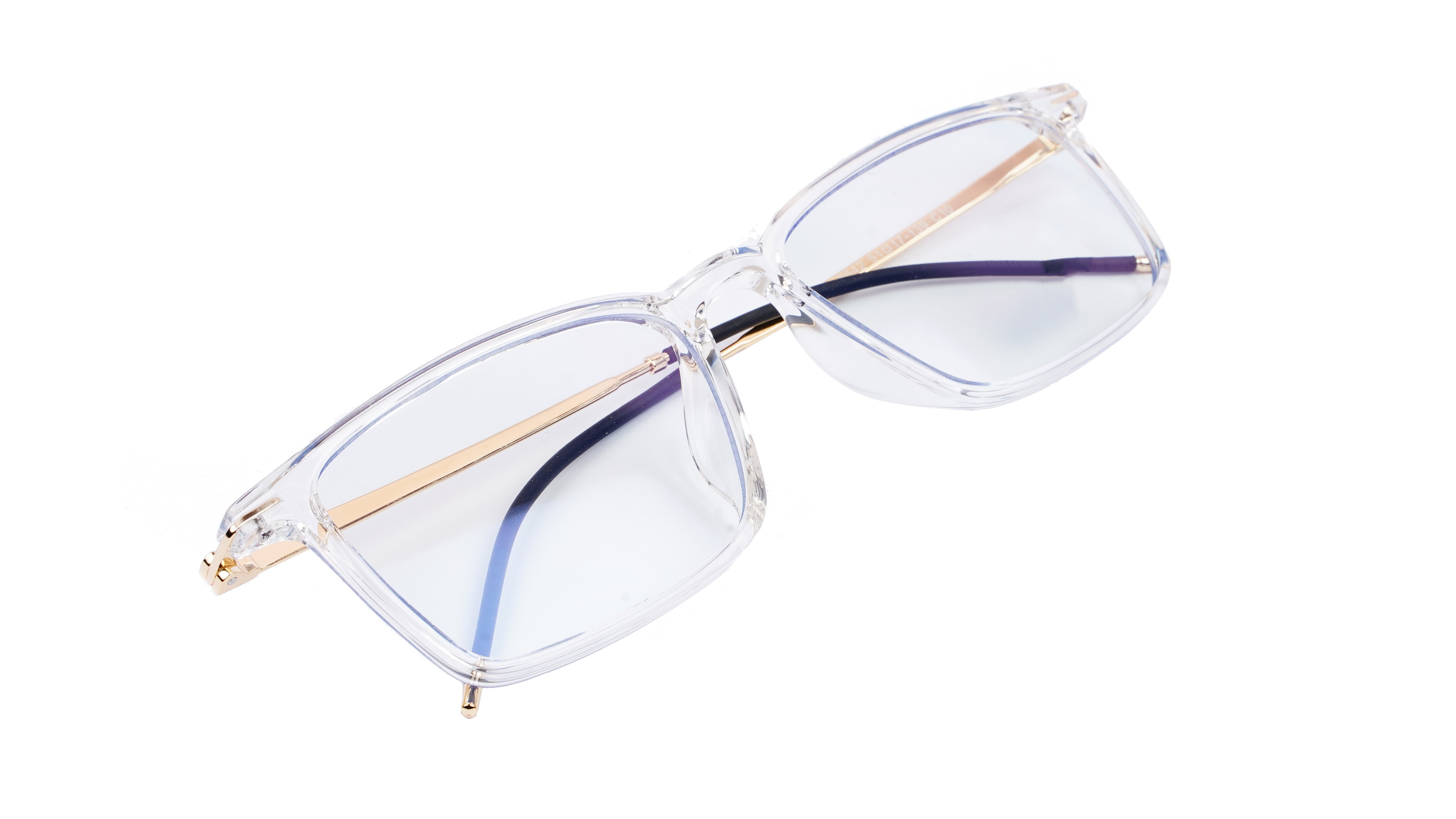 Unisex Large Rectangular Spectacle Frame. Transparent Rim