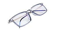 Unisex Large Rectangular Spectacle Frame. See Through Grey Rim Unisex Large Rectangular Spectacle Frame. See Through Grey Rim