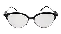 Soigné Female Large Half Rim Cat Eye Spectacle Frame.Black&Silver Soigné Female Large Half Rim Cat Eye Spectacle Frame.Black&Silver