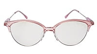 Soigné Female Large Half Rim Cat Eye Spectacle Frame.Pink&Silver