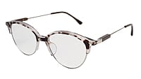 Soigné Female Large Half Rim Cat Eye Spectacle Frame.Brown&Transparent
