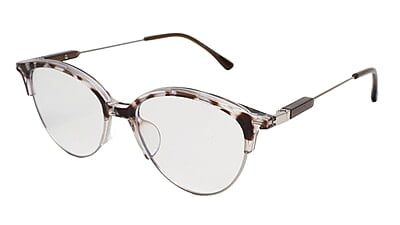 Soigné Female Large Half Rim Cat Eye Spectacle Frame.Brown&Transparent