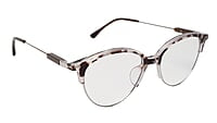 Soigné Female Large Half Rim Cat Eye Spectacle Frame.Brown&Transparent