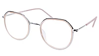 Unisex Large Pentagon Spectacle Frame. Golden Color Frame