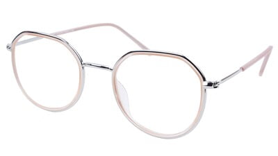 Unisex Large Pentagon Spectacle Frame. Golden Color Frame