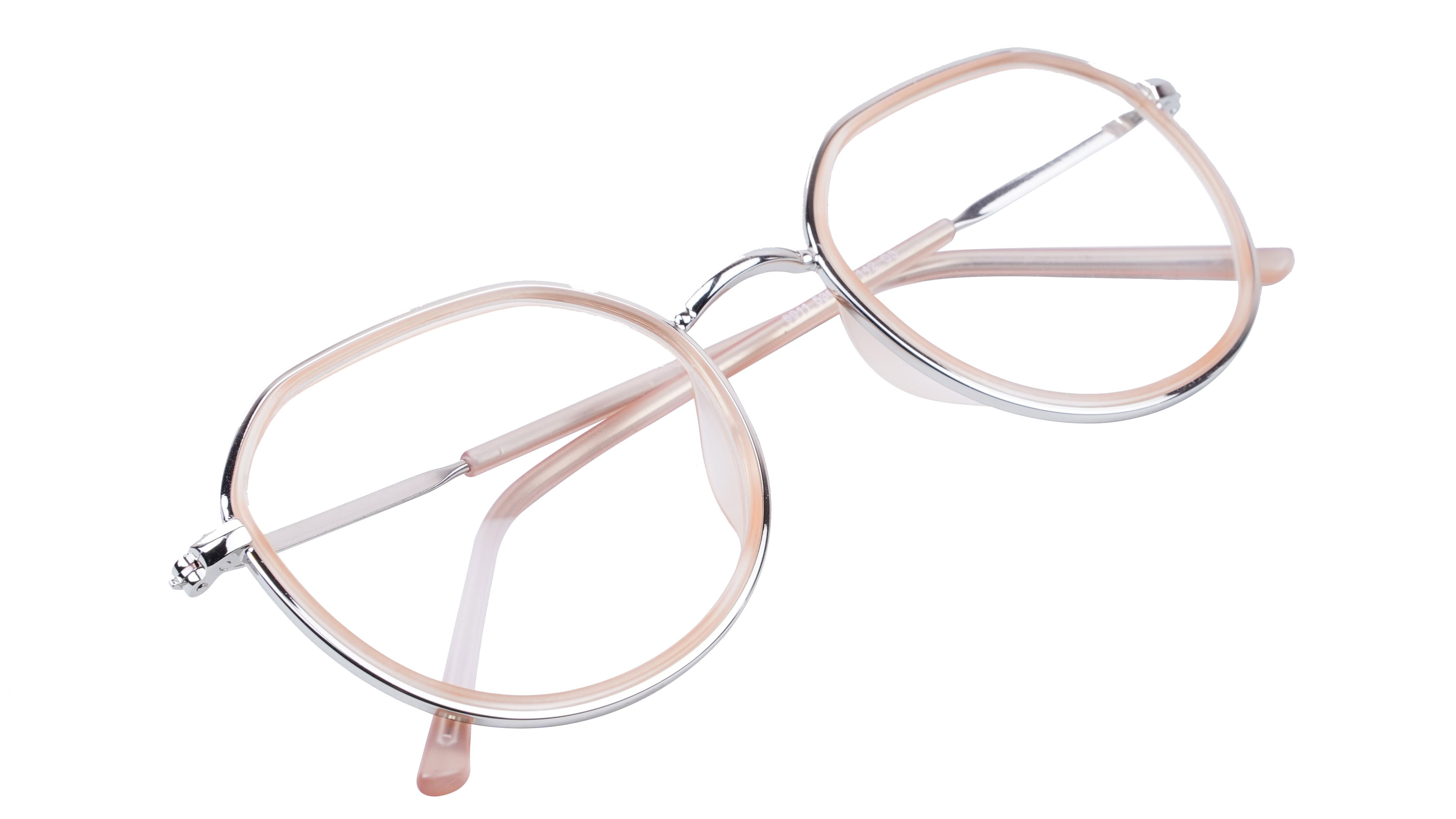 Unisex Large Pentagon Spectacle Frame. Golden Color Frame