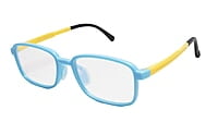 Soigné Kids&Teens Rectangular Spectacle Frame.Blue&Yellow.(12-15)Y-Unisex Soigné Kids&Teens Rectangular Spectacle Frame.Blue&Yellow.(12-15)Y-Unisex