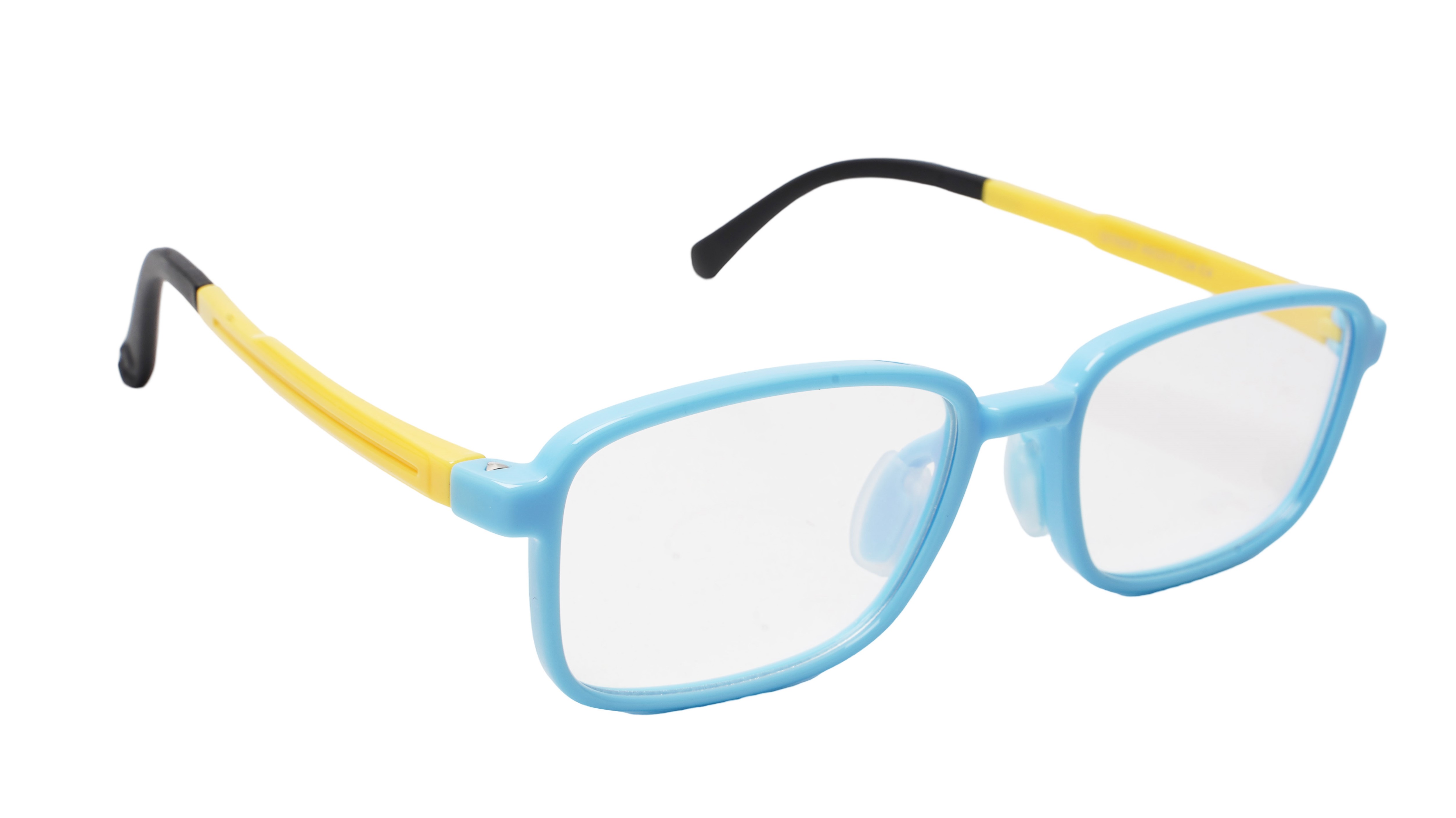 Soigné Kids&Teens Rectangular Spectacle Frame.Blue&Yellow.(12-15)Y-Unisex