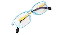Soigné Kids&Teens Rectangular Spectacle Frame.Blue&Yellow.(12-15)Y-Unisex Soigné Kids&Teens Rectangular Spectacle Frame.Blue&Yellow.(12-15)Y-Unisex