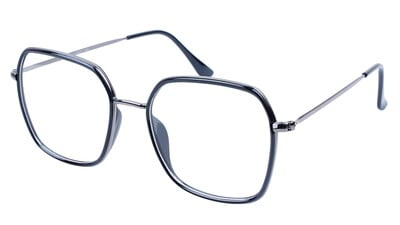 Unisex Oversized Spectacle Frame. Black & Grey Composite Frame