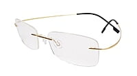 Soigné Unisex Rectangular Rimless Flexible Spectacle Frame-Golden-Medium Soigné Unisex Rectangular Rimless Flexible Spectacle Frame-Golden-Medium