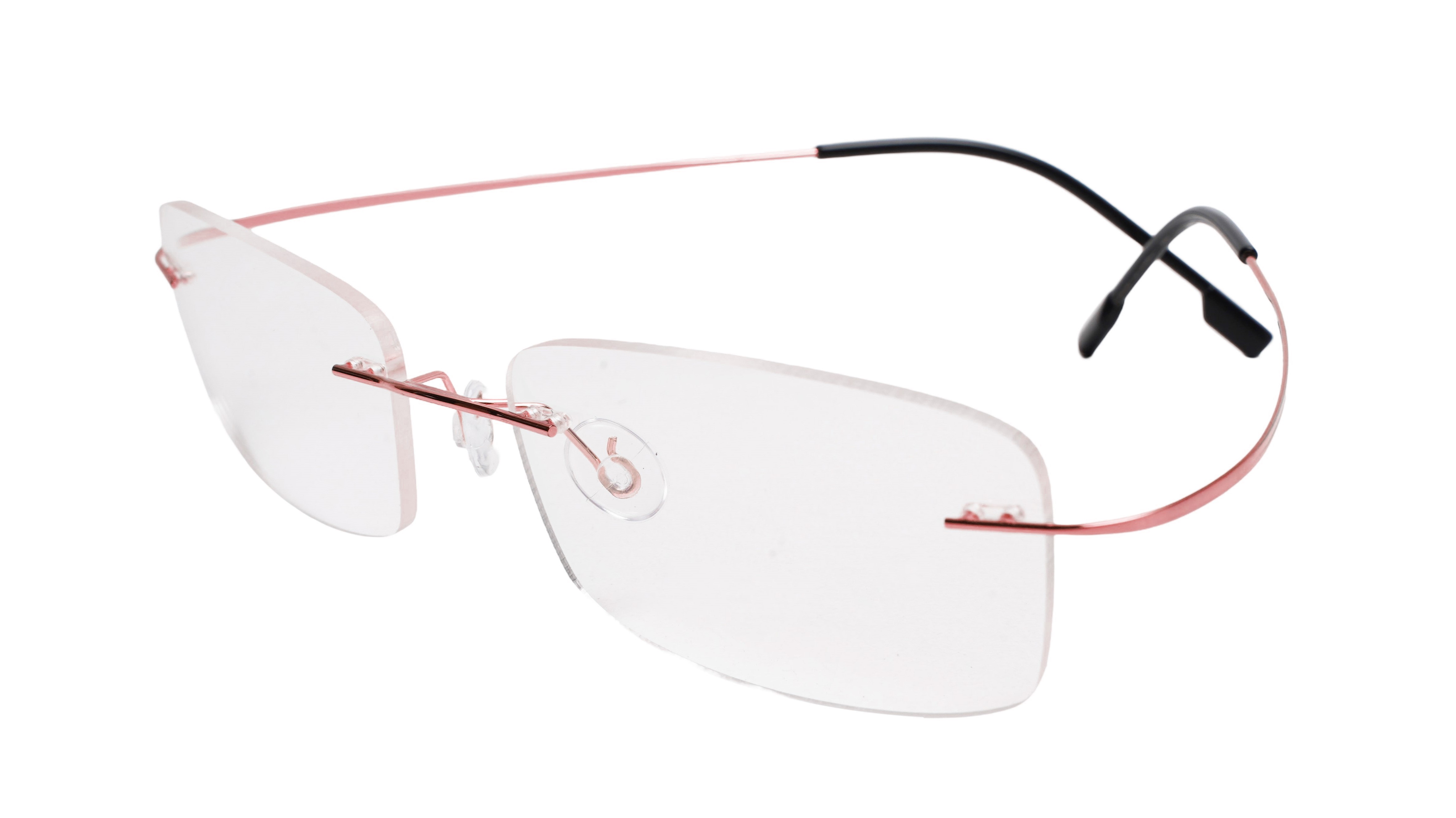 Soigné Female Rectangular Rimless Flexible Spectacle Frame-Pink-Medium
